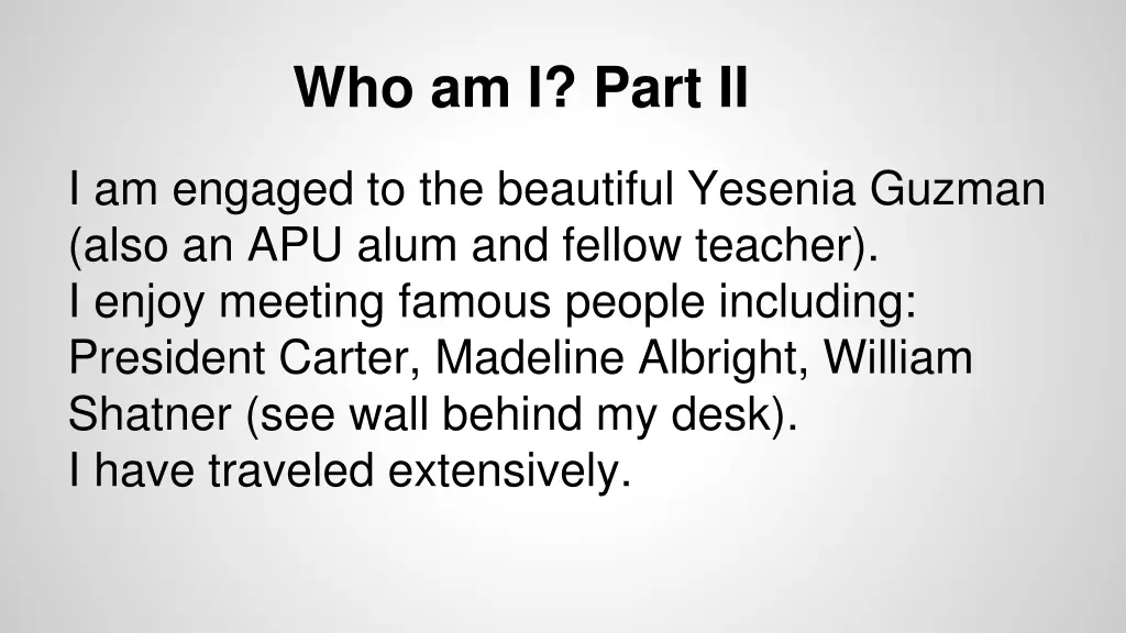 who am i part ii