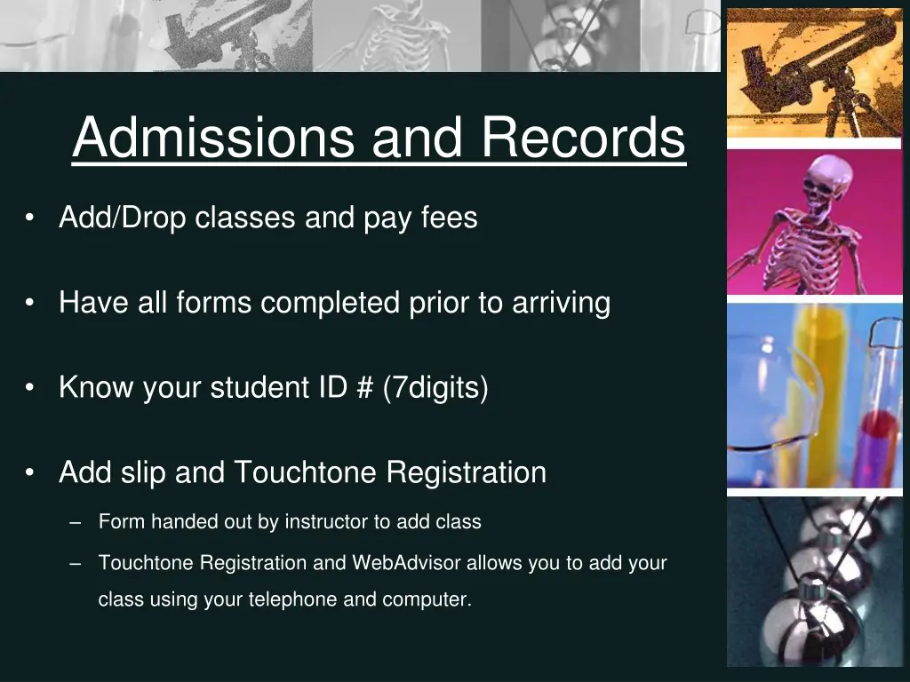admissions and records