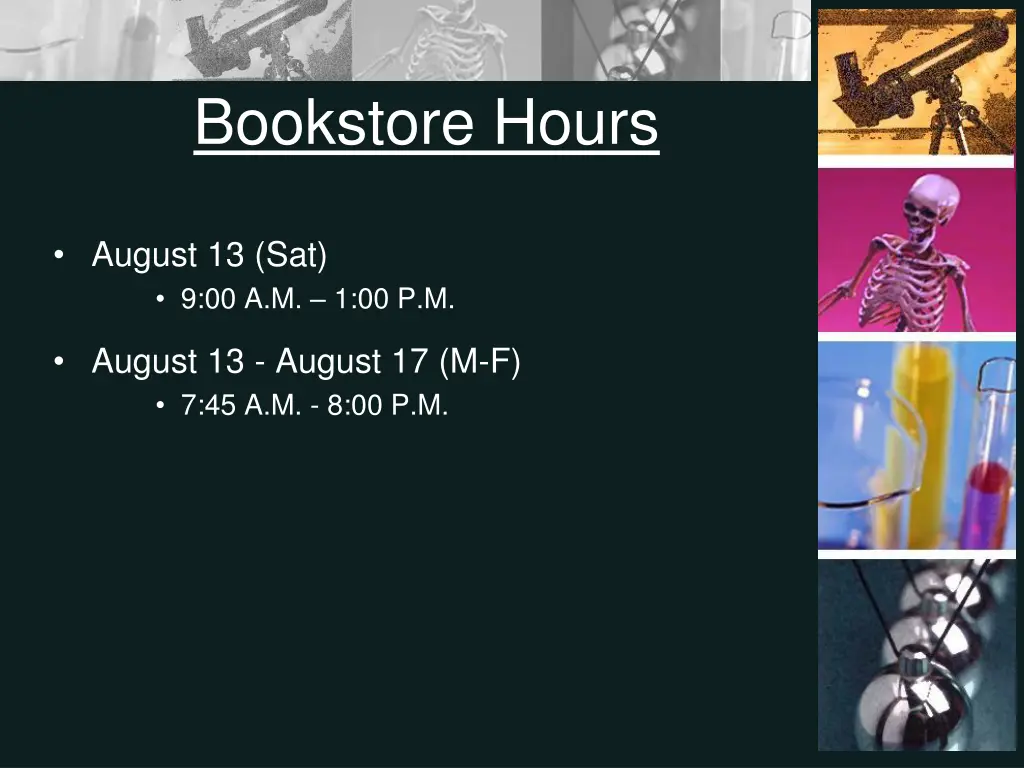 bookstore hours