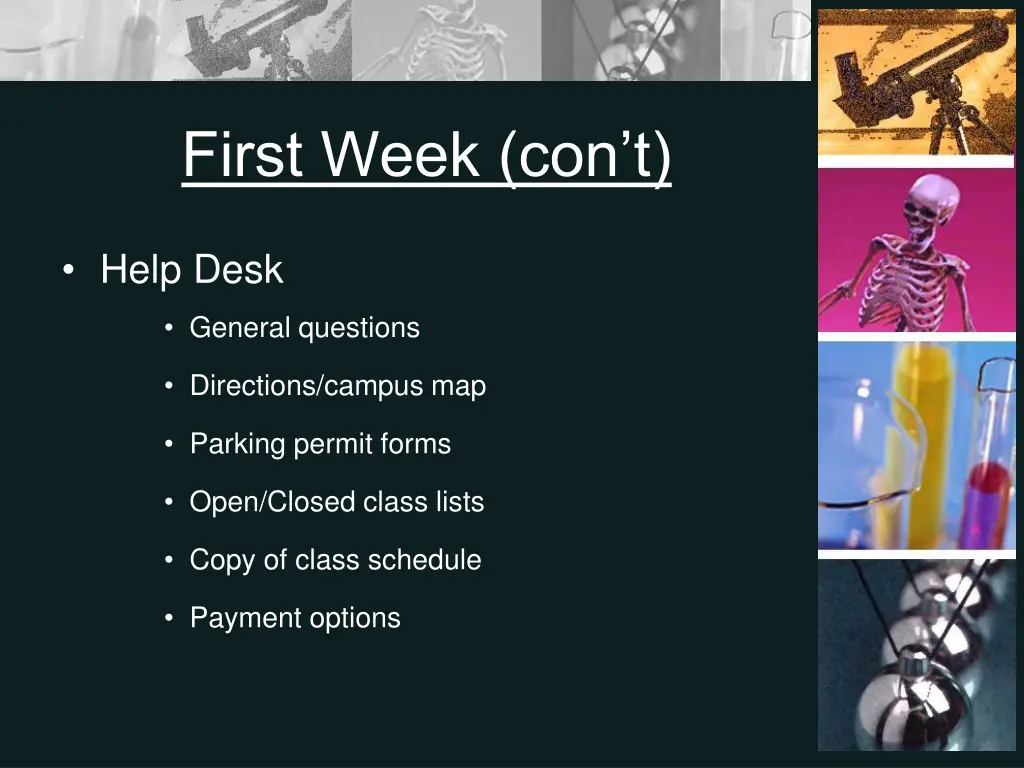 first week con t