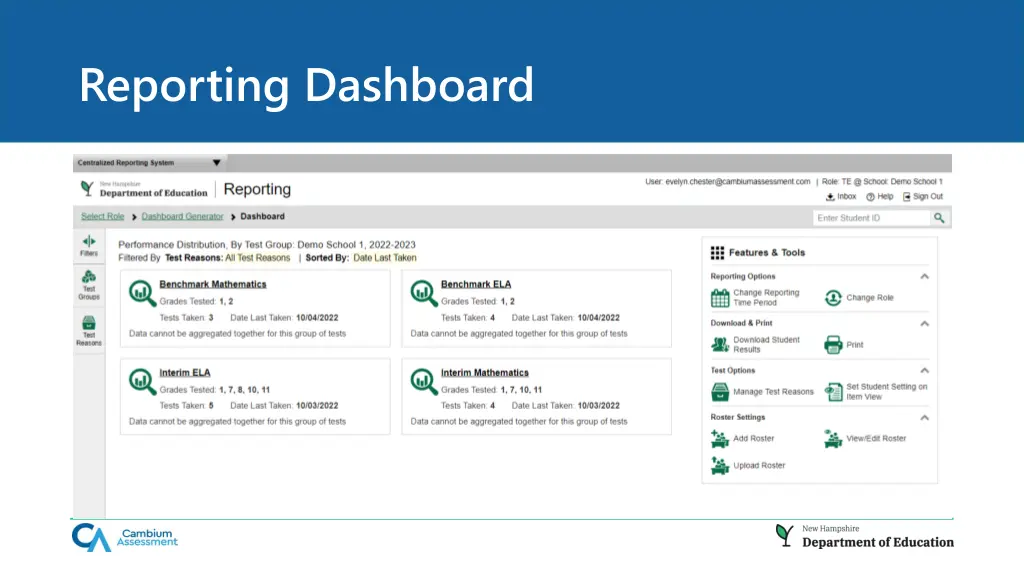 reporting dashboard