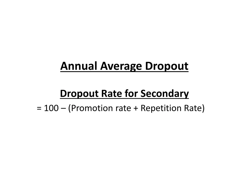 annual average dropout