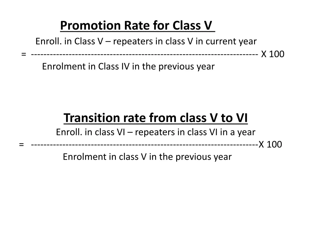 promotion rate for class v enroll in class