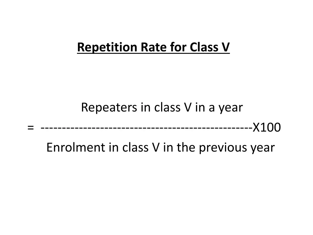 repetition rate for class v