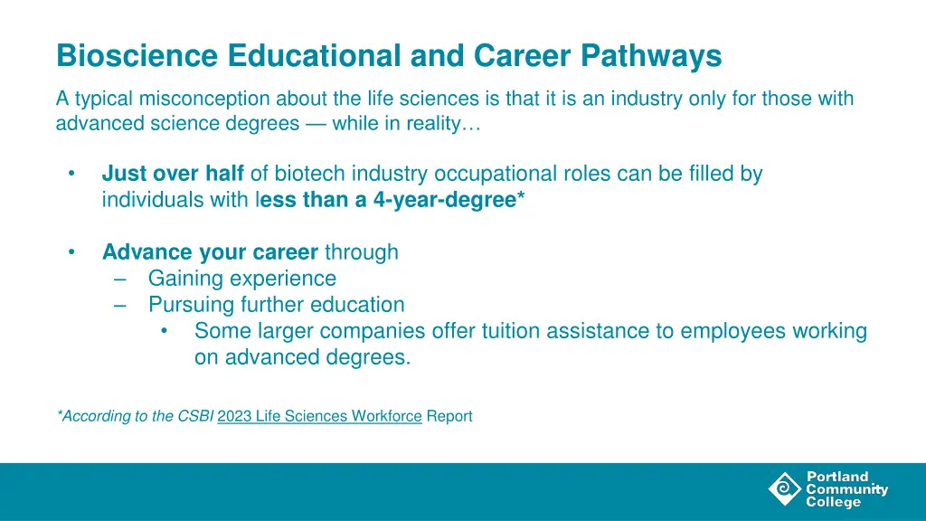 bioscience educational and career pathways