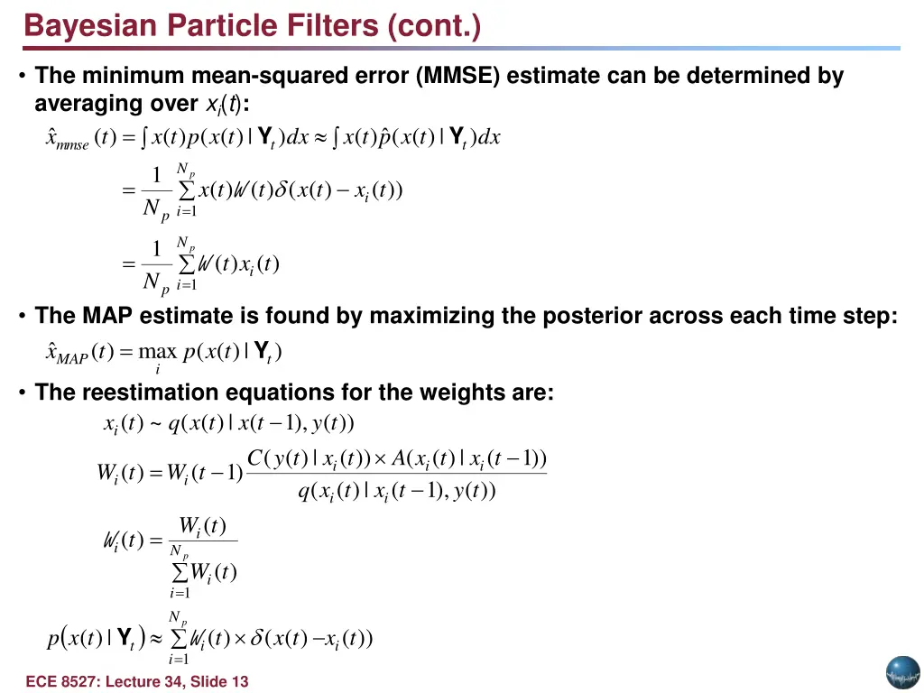 bayesian particle filters cont 1