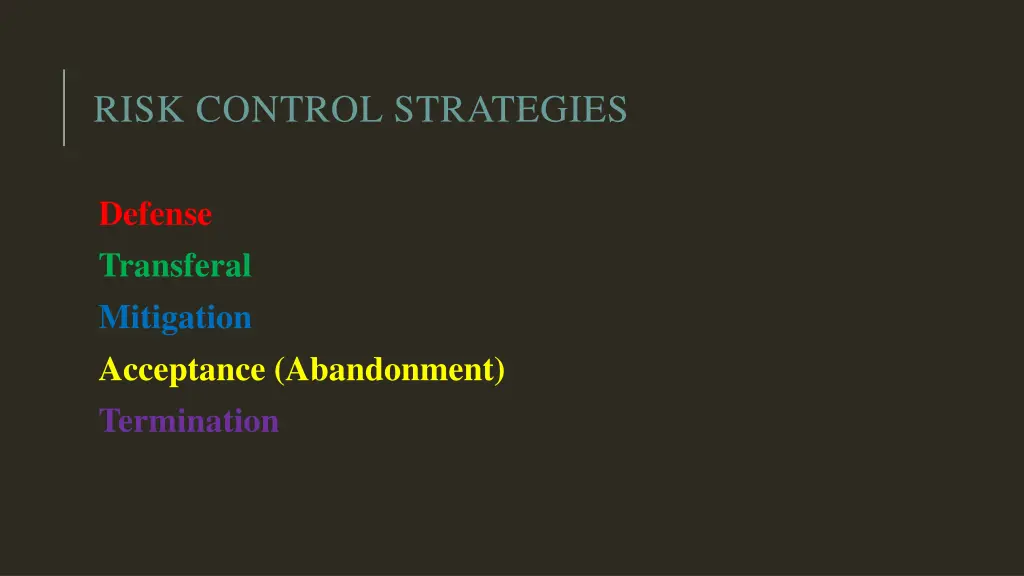 risk control strategies