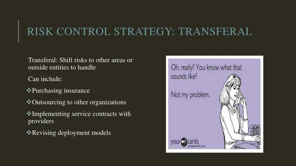 risk control strategy transferal