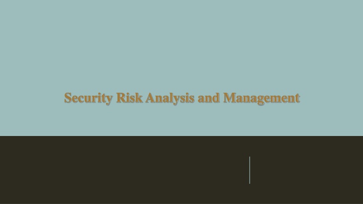 security risk analysis and management