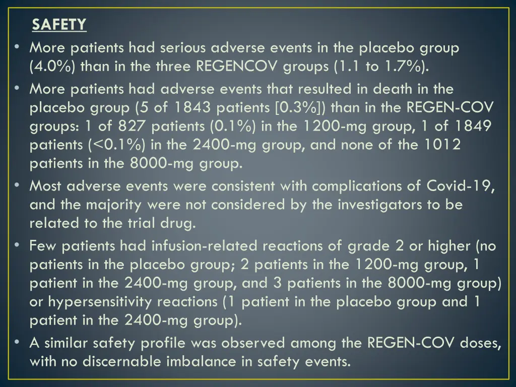 safety more patients had serious adverse events
