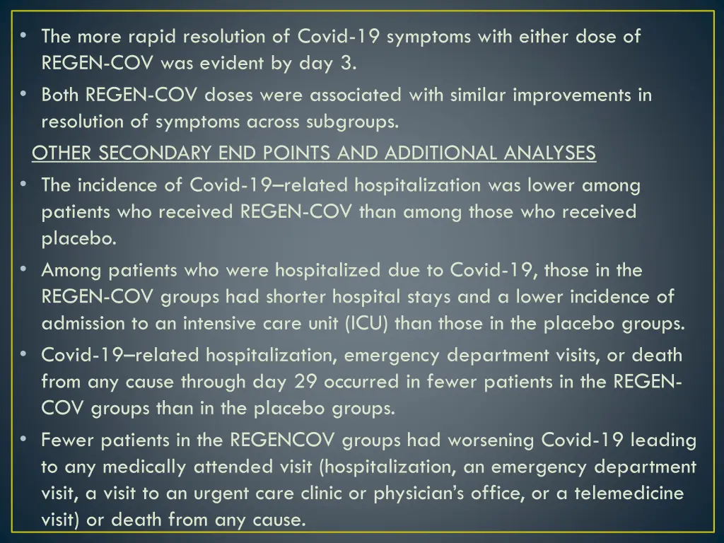 the more rapid resolution of covid 19 symptoms