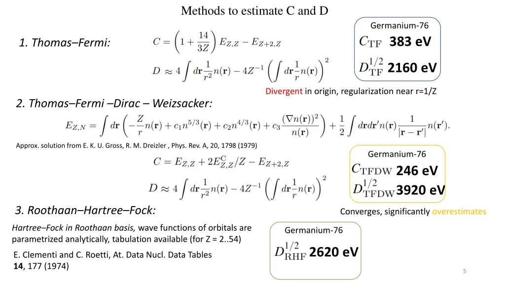 methods to estimate c and d