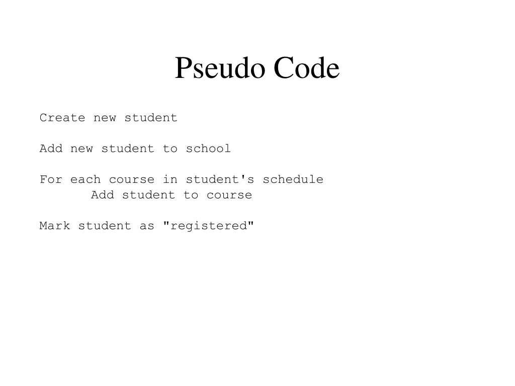 pseudo code