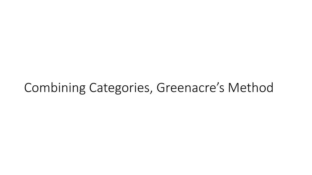 combining categories greenacre s method