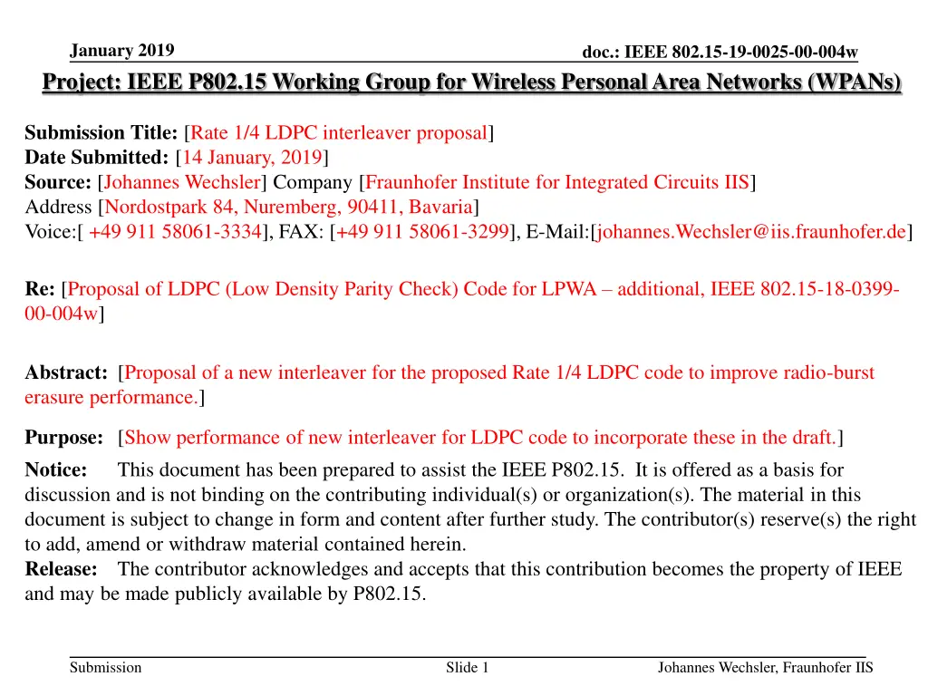 january 2019 project ieee p802 15 working group