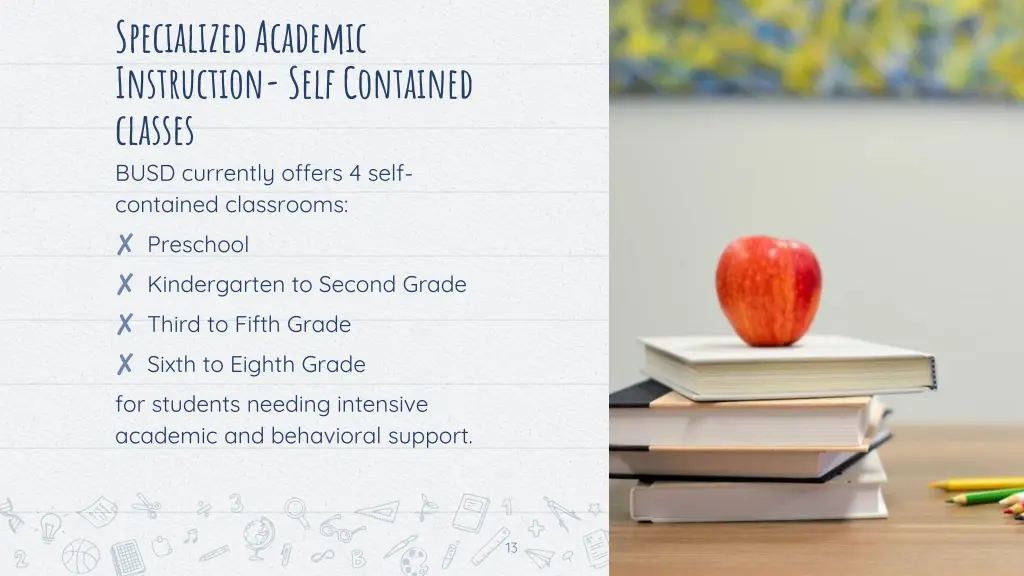 specialized academic instruction self contained