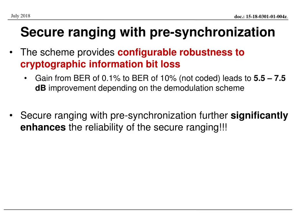 july 2018 secure ranging with pre synchronization 1