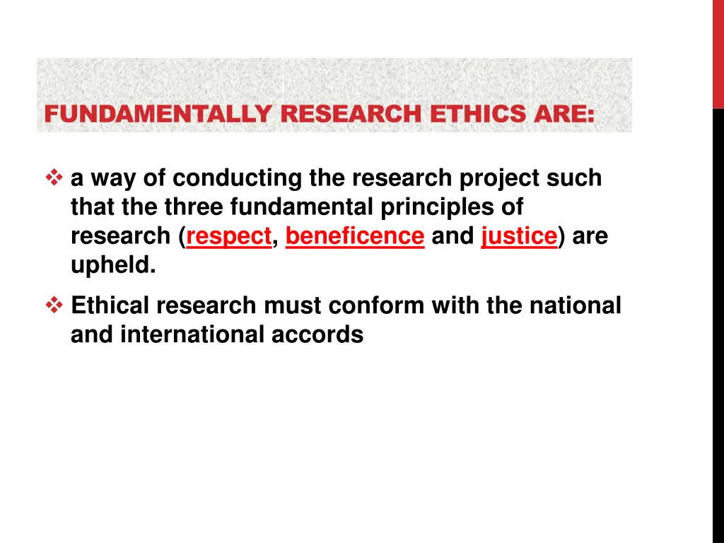 fundamentally research ethics are