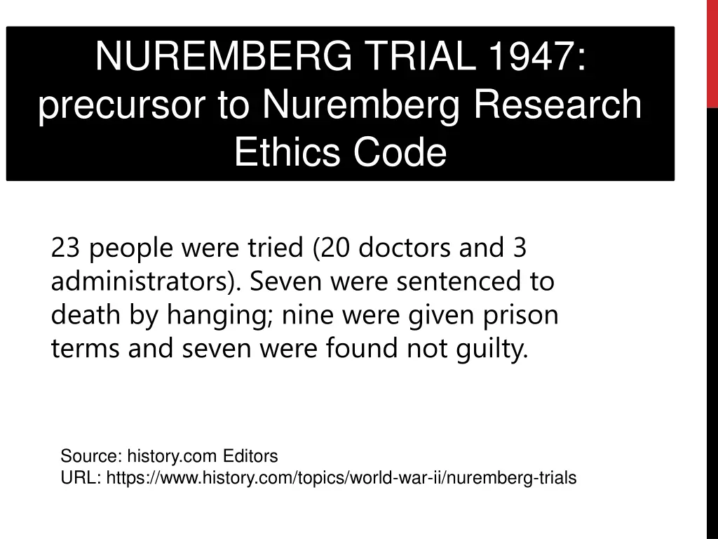 nuremberg trial 1947 precursor to nuremberg