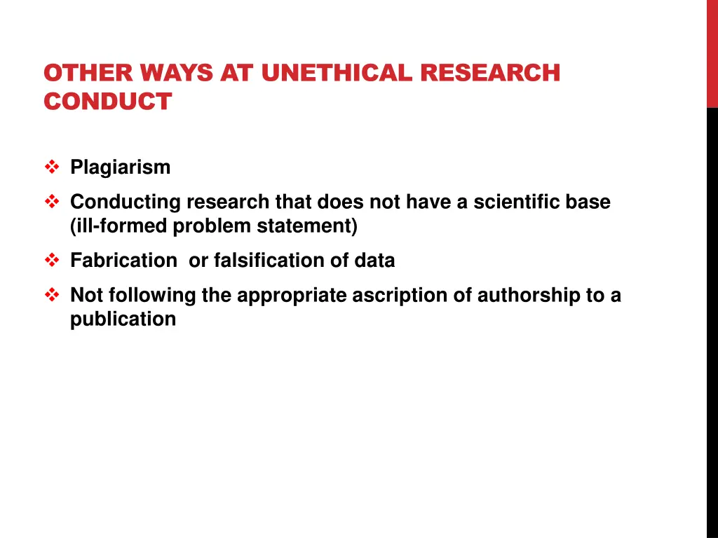 other ways at unethical research conduct 1