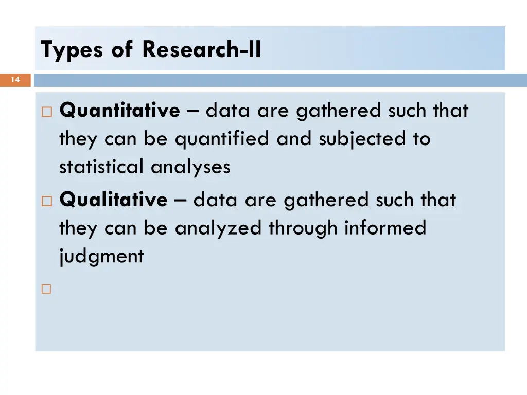 types of research ii