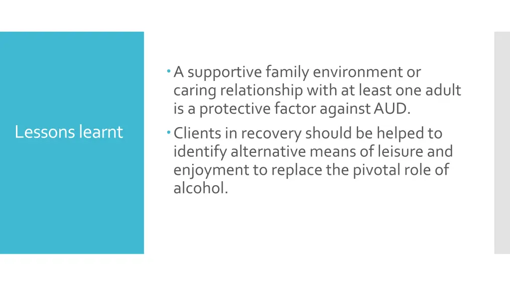a supportive family environment or caring