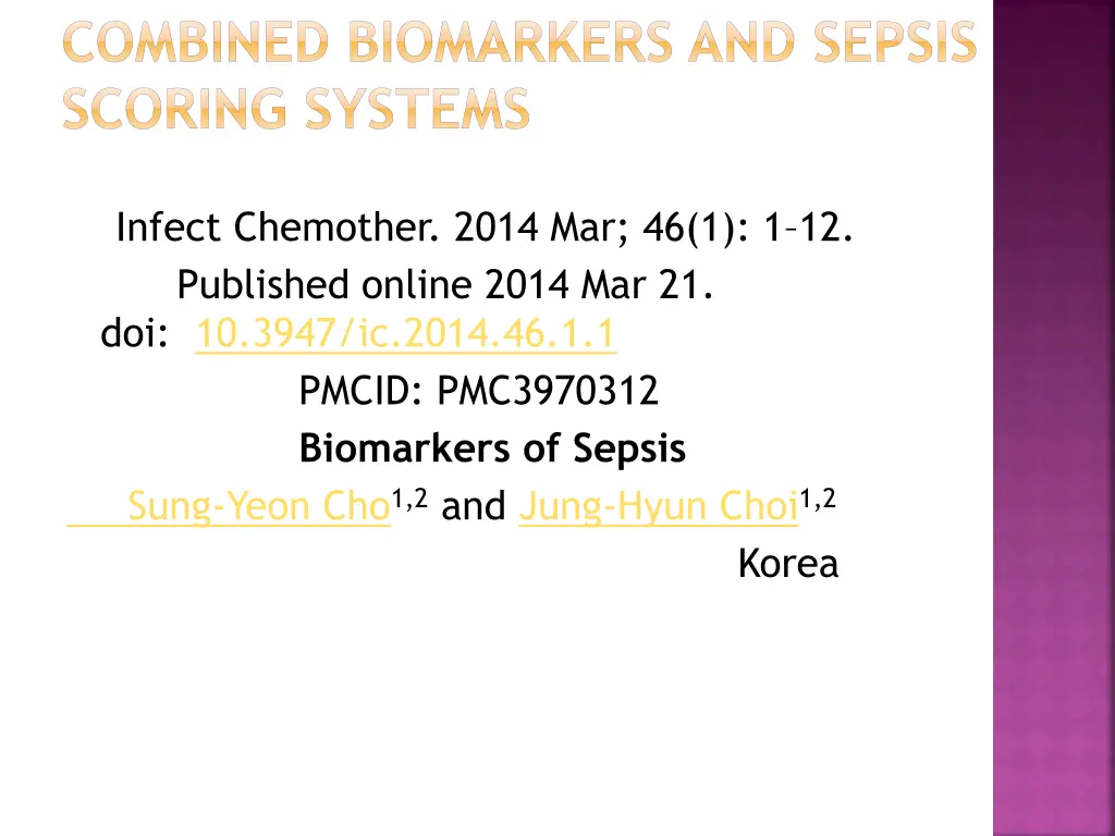 combined biomarkers and sepsis scoring systems