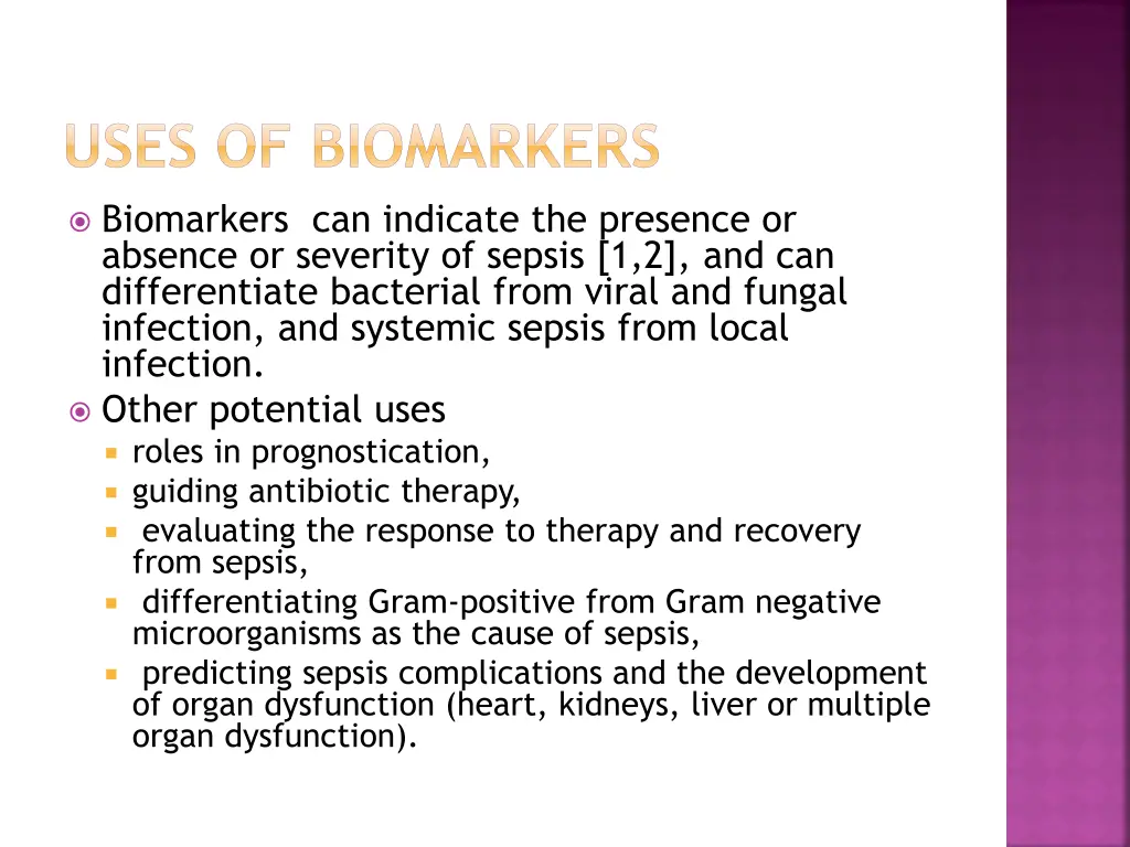 uses of biomarkers