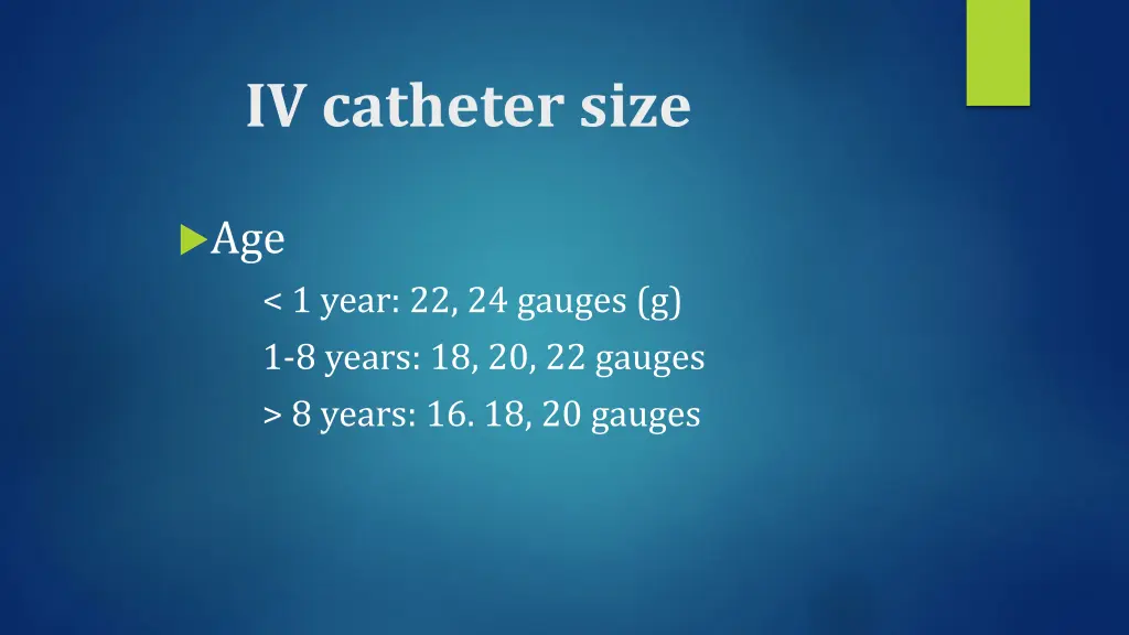 iv catheter size