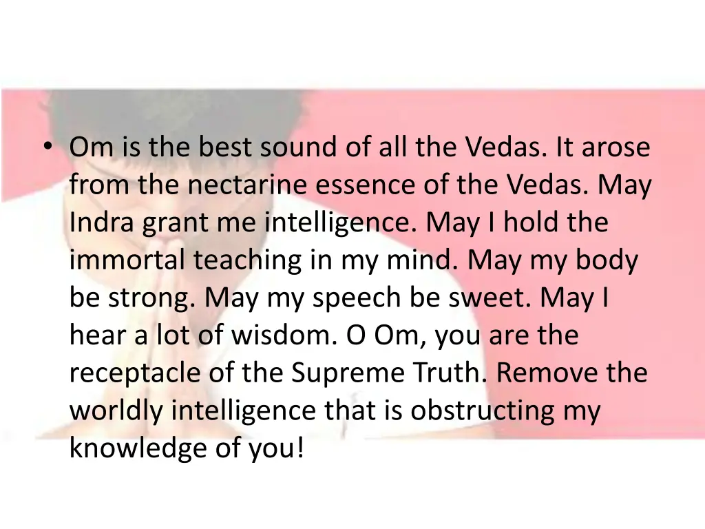 om is the best sound of all the vedas it arose