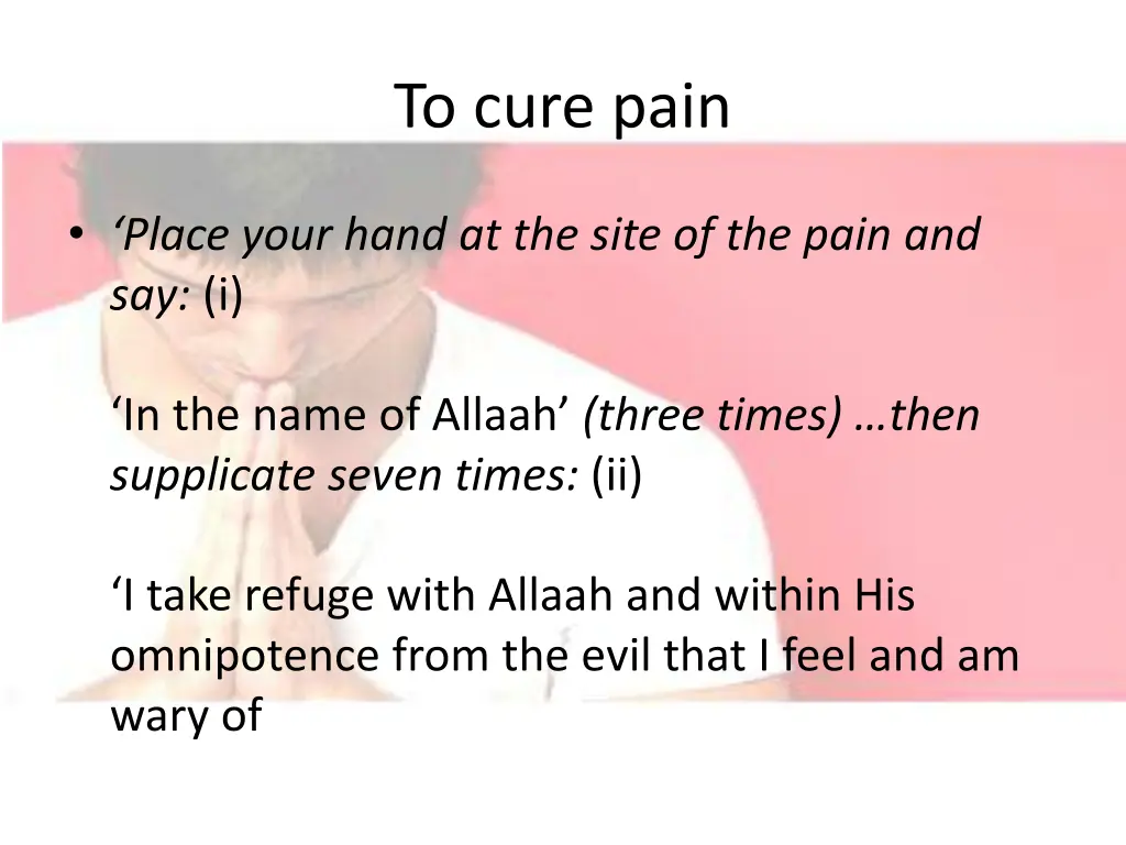 to cure pain