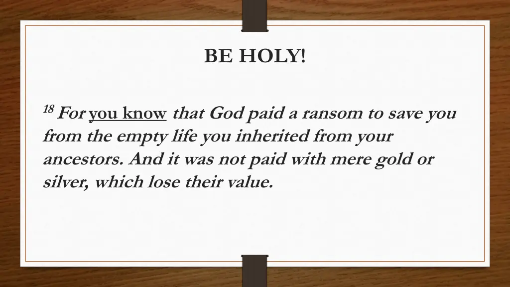 be holy 12