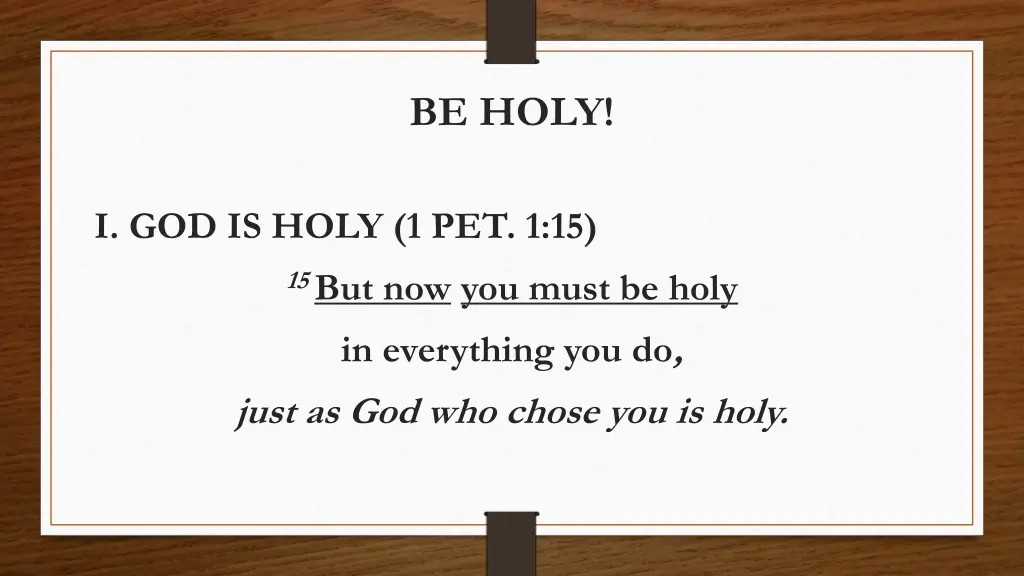 be holy 3