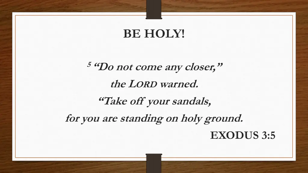 be holy 5