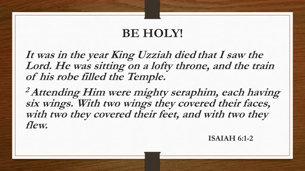 be holy 6