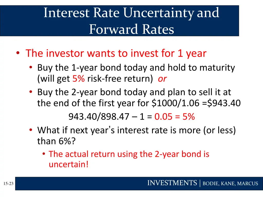 interest rate uncertainty and forward rates 1