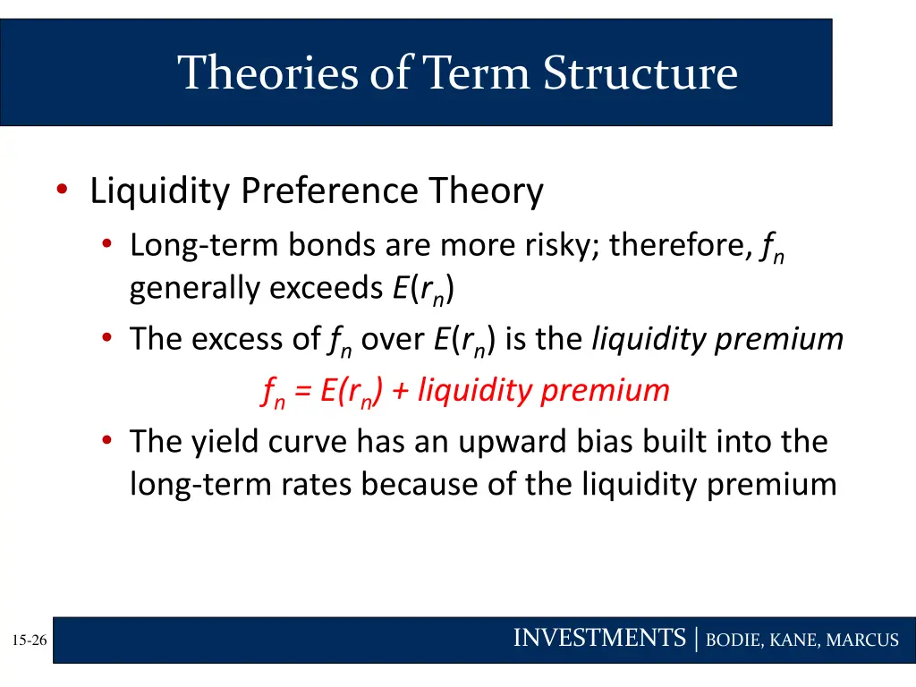 theories of term structure 1