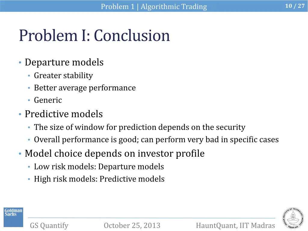 problem 1 algorithmic trading 7