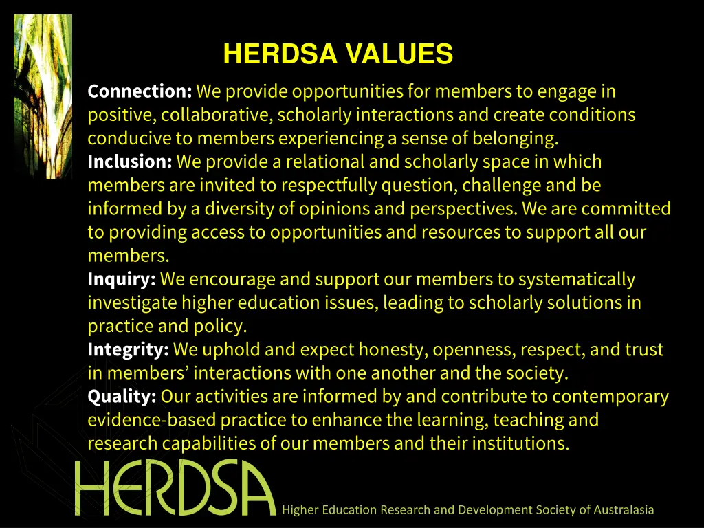 herdsa values