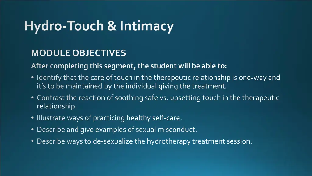 hydro touch intimacy