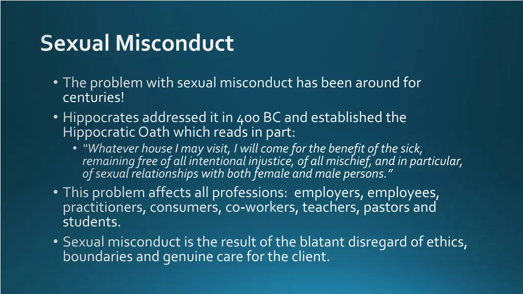 sexual misconduct