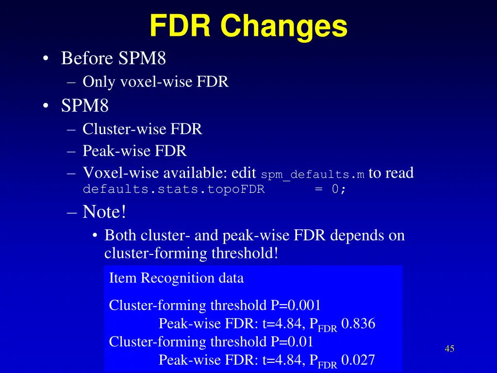 fdr changes