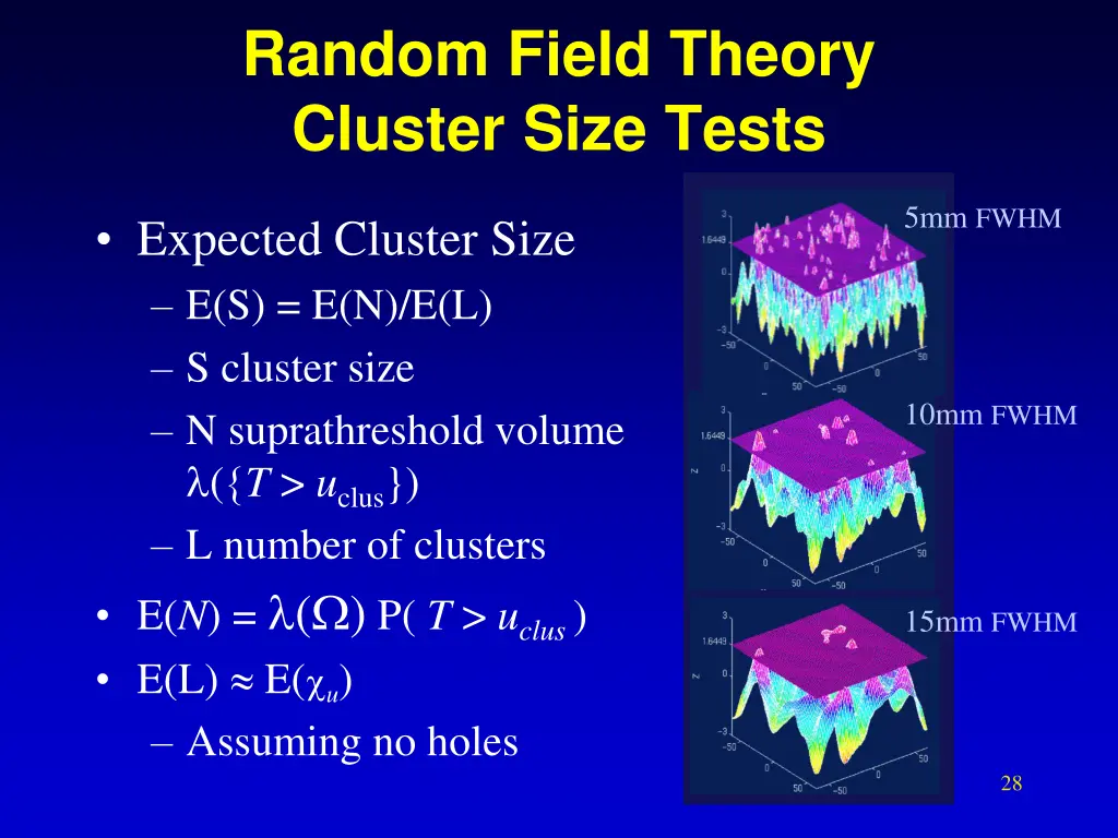 random field theory cluster size tests