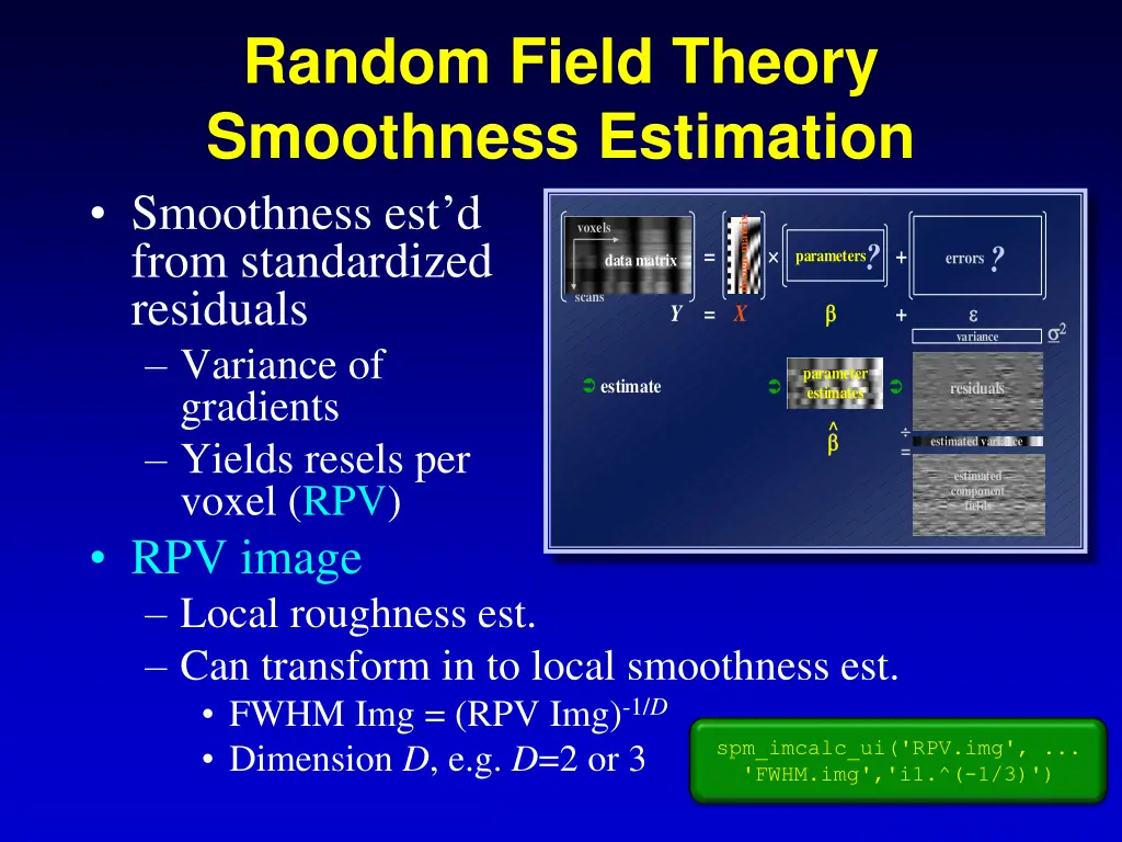 random field theory smoothness estimation