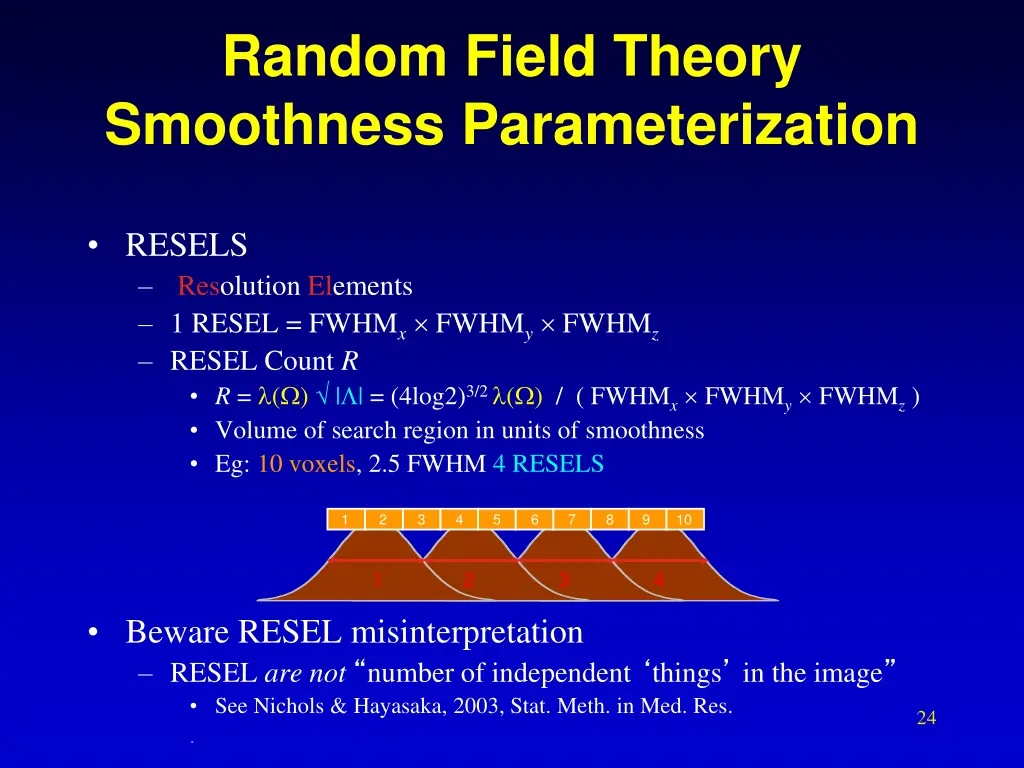 random field theory smoothness parameterization 1