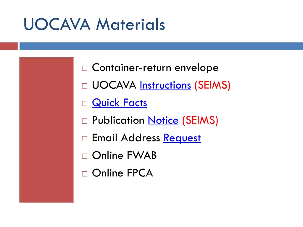uocava materials
