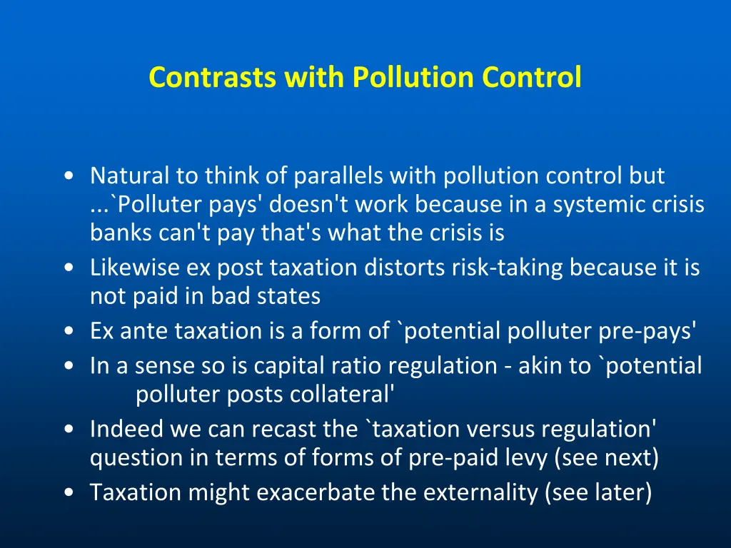 contrasts with pollution control