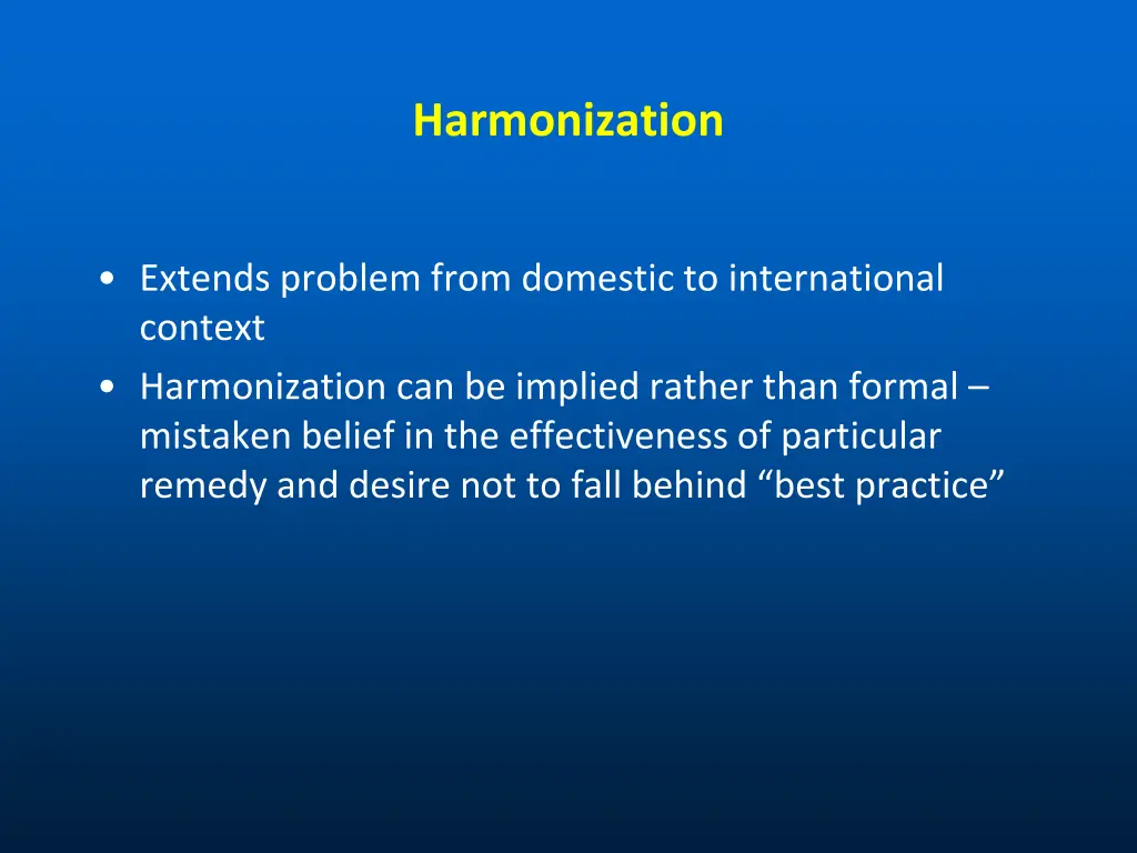 harmonization