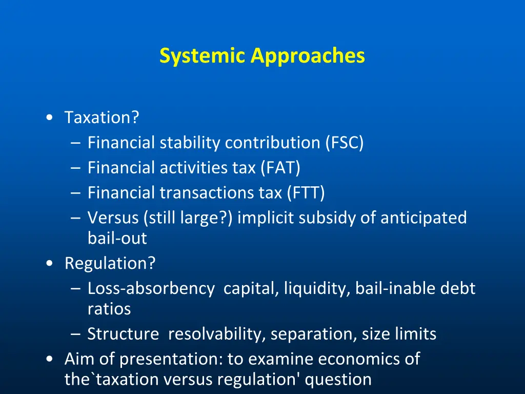 systemic approaches