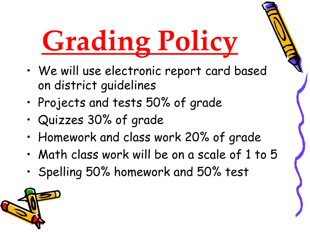 grading policy we will use electronic report card